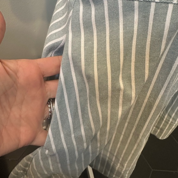 Tuckernuck Celadon Green Stripe Meryl Shirt Dress Size Small Flare - Picture 5 of 8